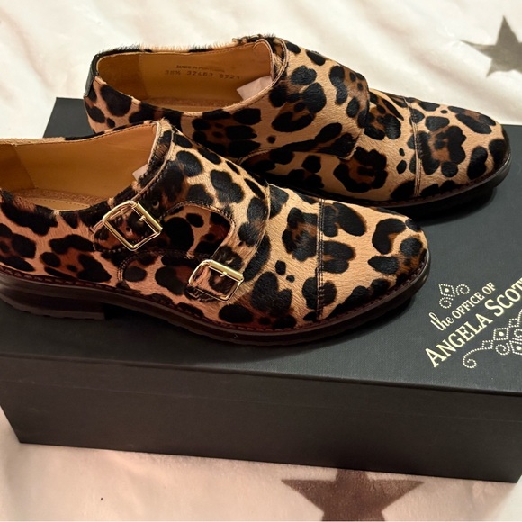 Leopard Print Double Monk Strap Loafers - Picture 2 of 7